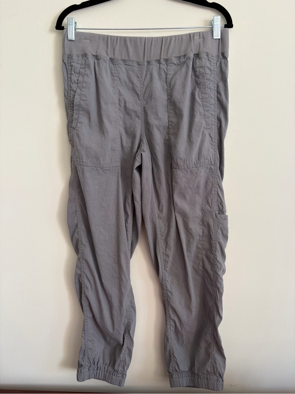 Eileen Fisher Light Gray Cargo Jogger Pants